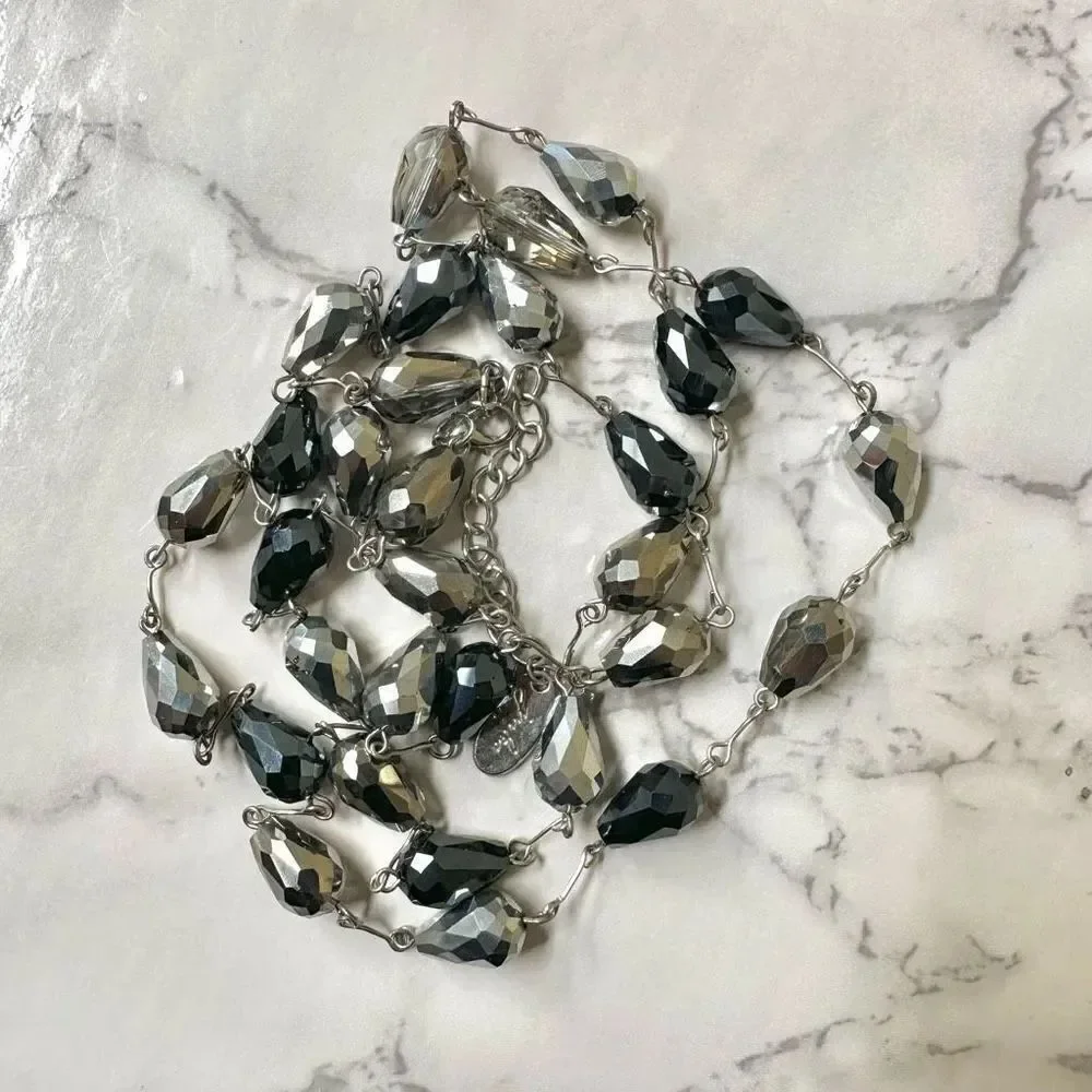 Jules silver beaded necklace